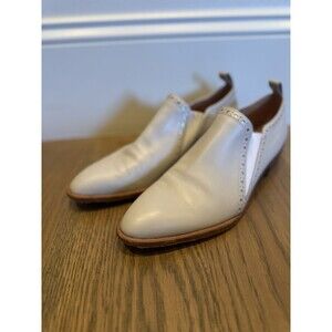 Robert Clergerie for Barneys New York White Leather Brogue Loafers - Size 39 -